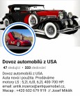 Dovoz a prodej veteránu z USA Mikšík 